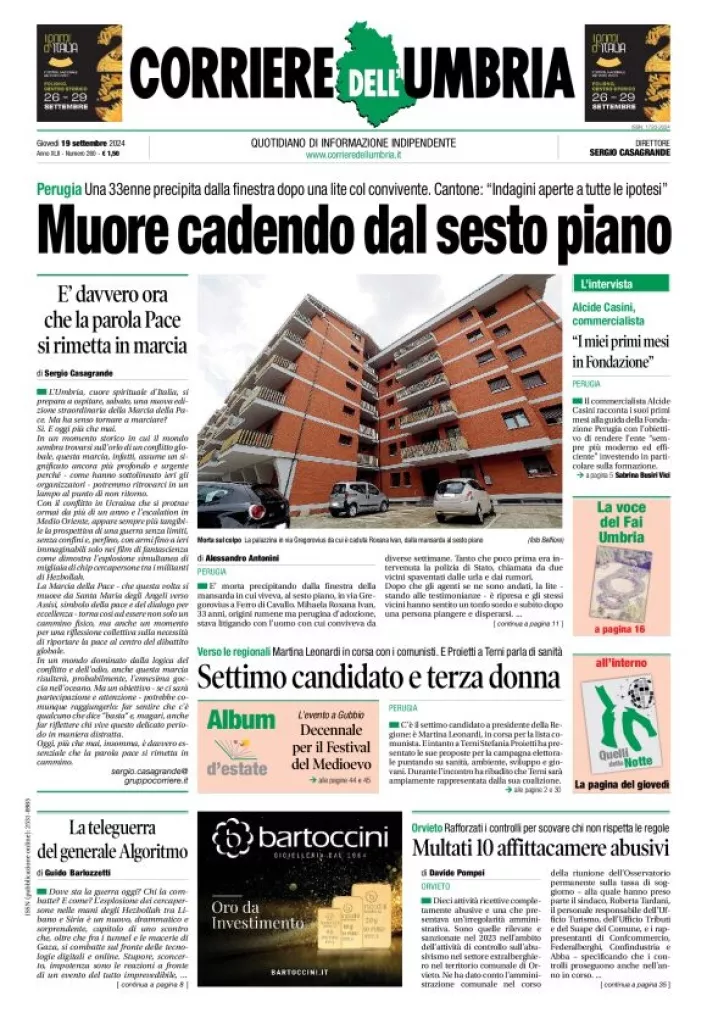 Prima-pagina-corriere umbria-del-2024-09-19